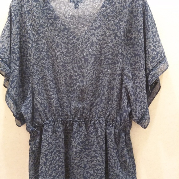 a.n.a. sheer top, gathered waist, size Small - Picture 3 of 3
